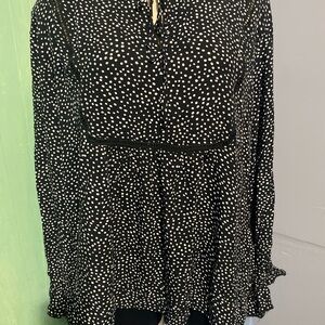 Suzanne Betro Black Top with White Dots